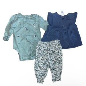 Lot Of 7 Baby Girl Clothes Pants Bodysuits Size 3-6 Months